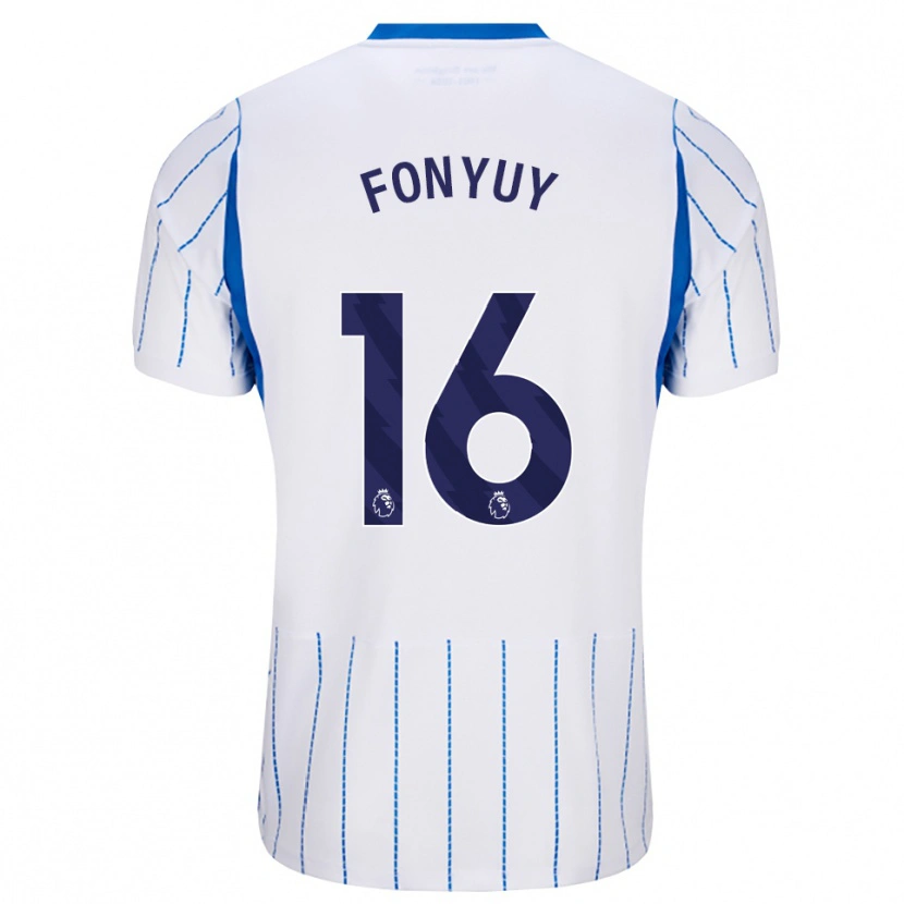 Danxen Hombre Camiseta Aedan Fonyuy #16 Azuldodger Blanco 2ª Equipación 2026/27 La Camisa