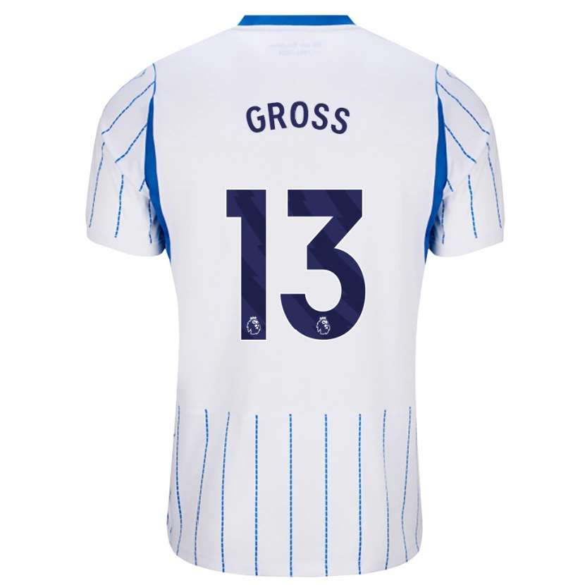 Danxen Hombre Camiseta Pascal Groß #13 Azuldodger Blanco 2ª Equipación 2026/27 La Camisa
