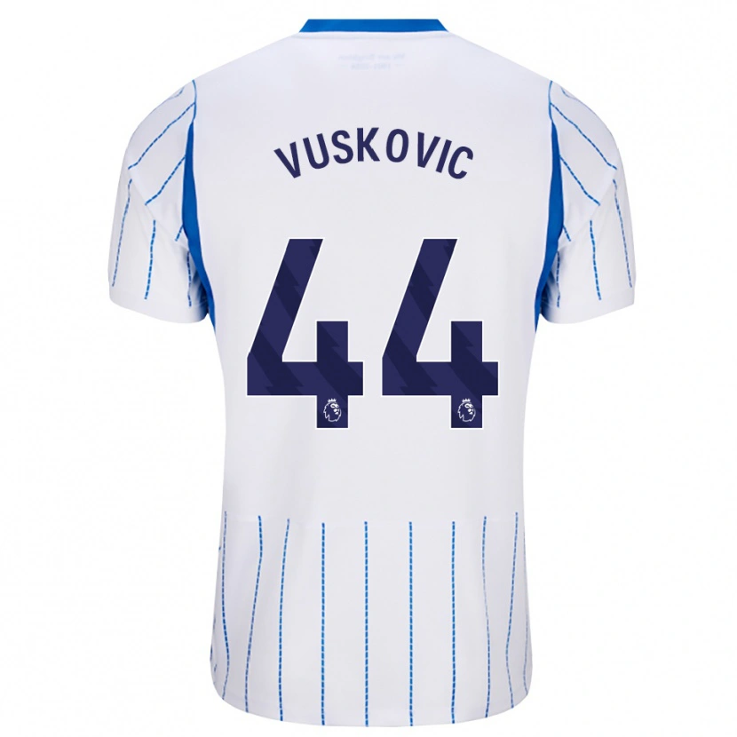 Danxen Hombre Camiseta Luka Vuskovic #44 Azuldodger Blanco 2ª Equipación 2026/27 La Camisa