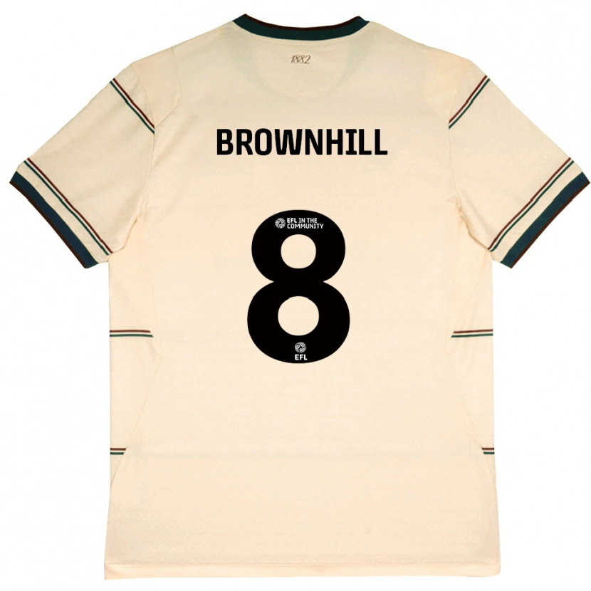 Danxen Hombre Camiseta Josh Brownhill #8 Beige Borgoña 2ª Equipación 2026/27 La Camisa