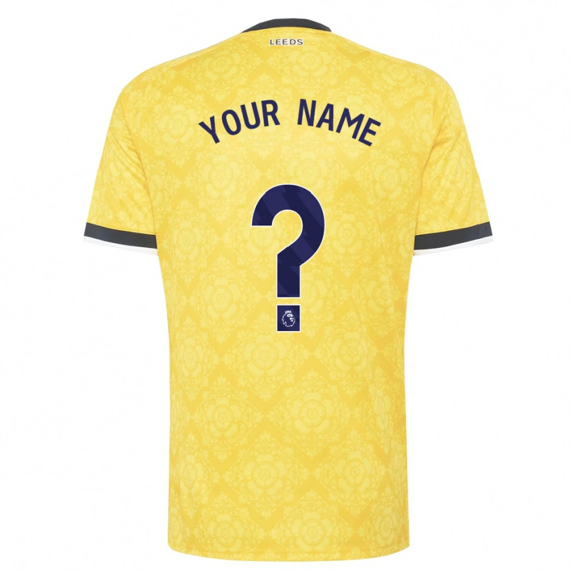 Danxen Hombre Camiseta Su Nombre #0 Amarillo Blanco Negro 2ª Equipación 2026/27 La Camisa