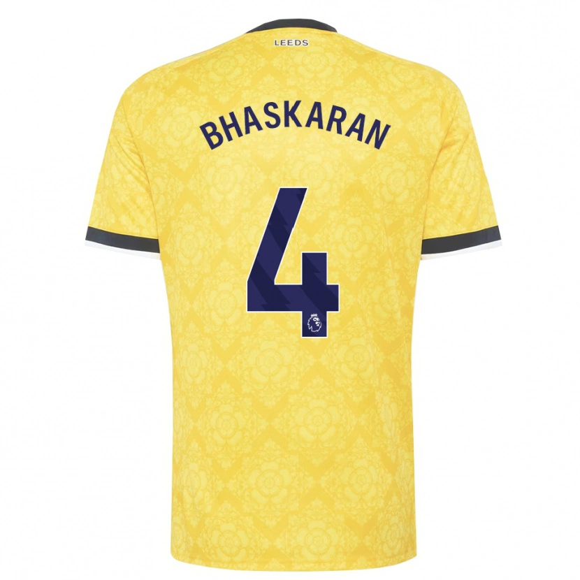 Danxen Hombre Camiseta Joe Bhaskaran #4 Amarillo Blanco Negro 2ª Equipación 2026/27 La Camisa
