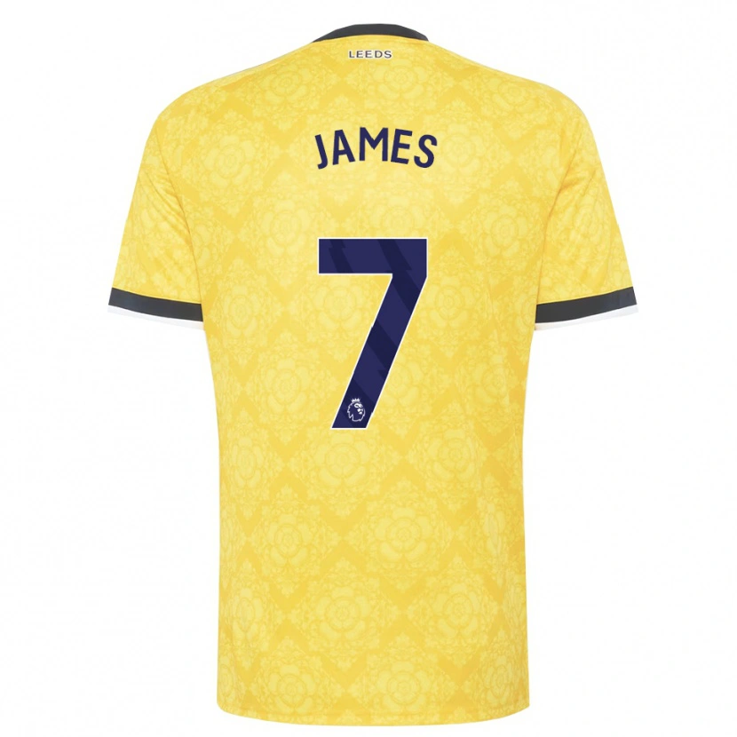 Danxen Hombre Camiseta Daniel James #7 Amarillo Blanco Negro 2ª Equipación 2026/27 La Camisa