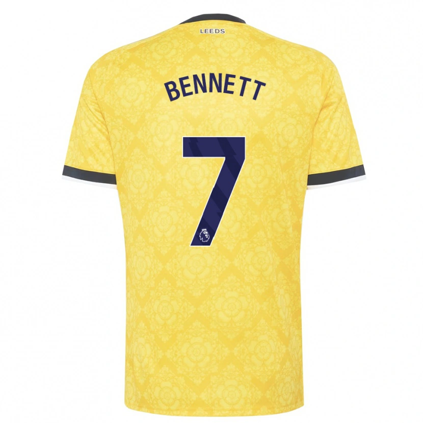 Danxen Hombre Camiseta Oliver Bennett #7 Amarillo Blanco Negro 2ª Equipación 2026/27 La Camisa