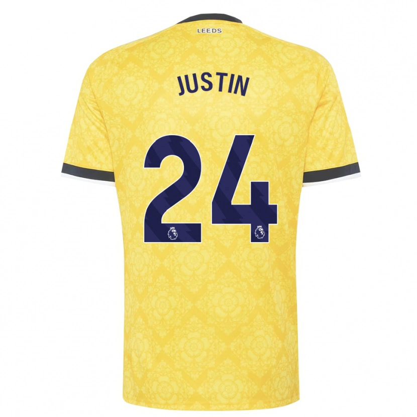 Danxen Hombre Camiseta James Justin #24 Amarillo Blanco Negro 2ª Equipación 2026/27 La Camisa