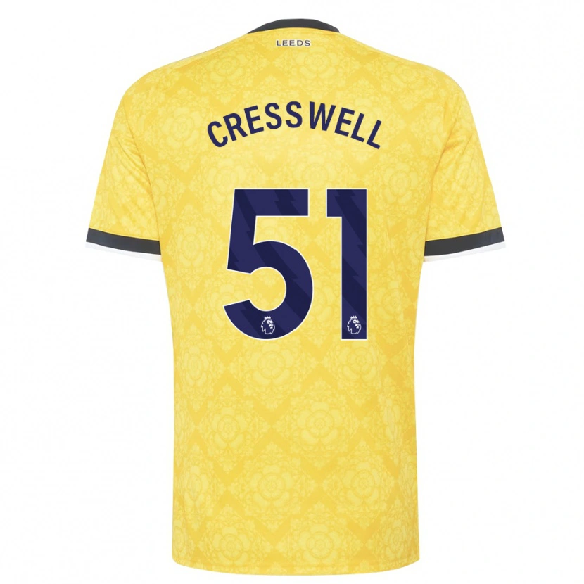 Danxen Hombre Camiseta Alfie Cresswell #51 Amarillo Blanco Negro 2ª Equipación 2026/27 La Camisa