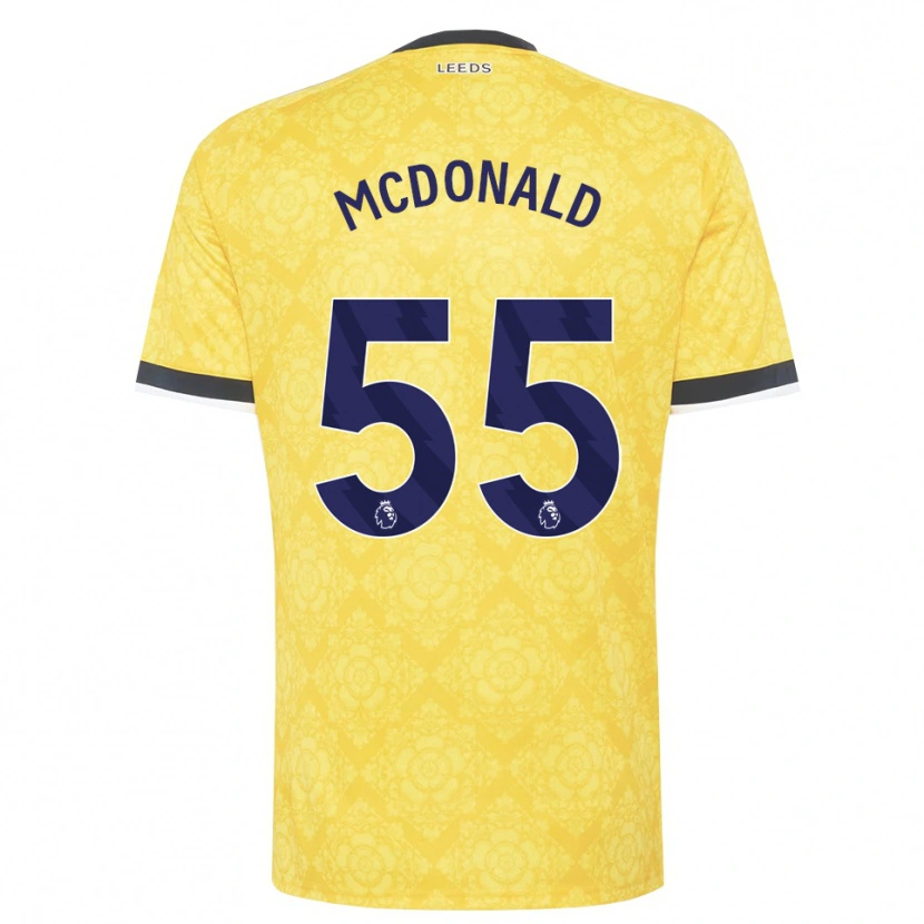 Danxen Hombre Camiseta Josh Mcdonald #55 Amarillo Blanco Negro 2ª Equipación 2026/27 La Camisa