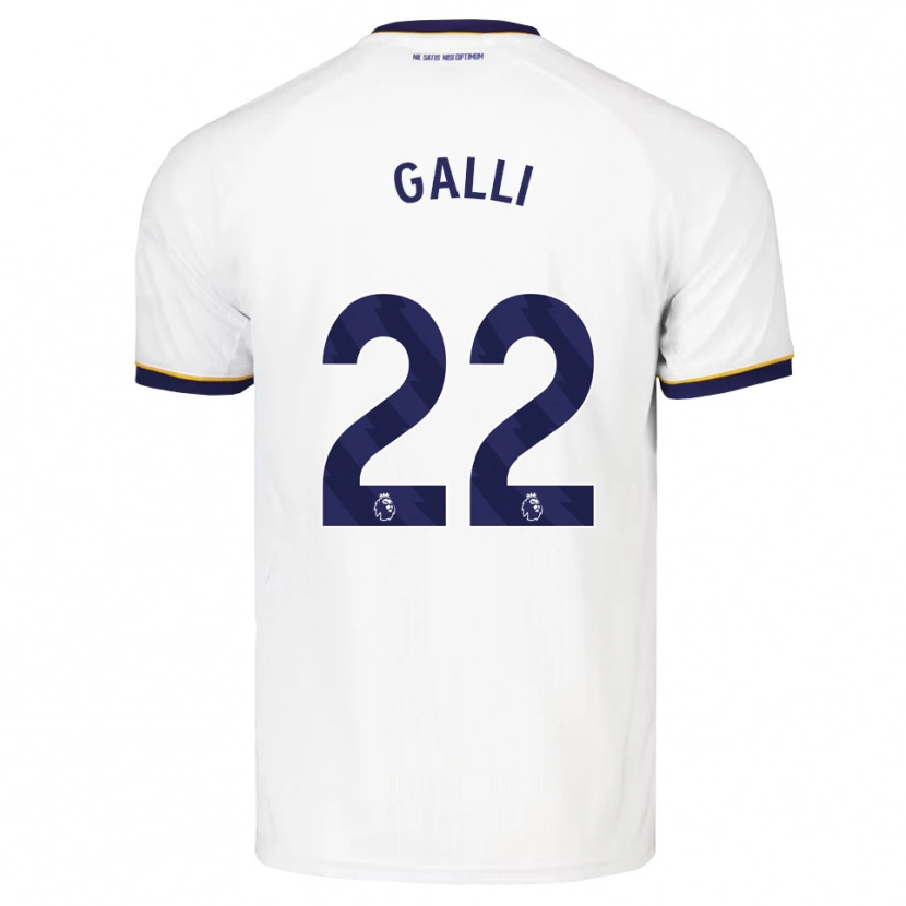 Danxen Hombre Camiseta Aurora Galli #22 Azulmedianoche Blanco Amarillo 2ª Equipación 2026/27 La Camisa