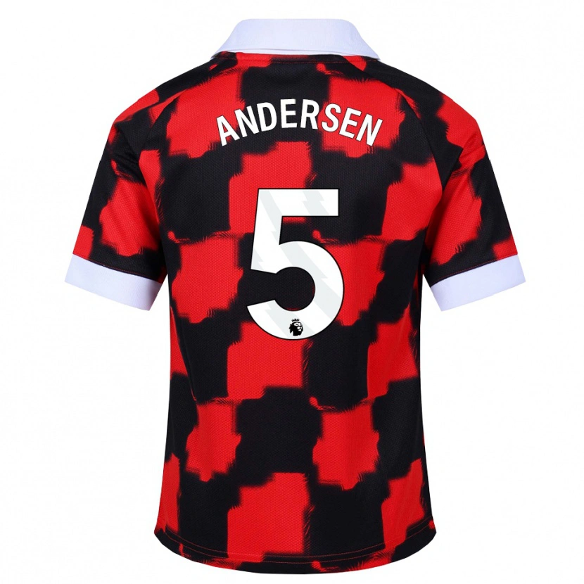 Danxen Hombre Camiseta Joachim Andersen #5 Rojo Blanco Negro 2ª Equipación 2026/27 La Camisa