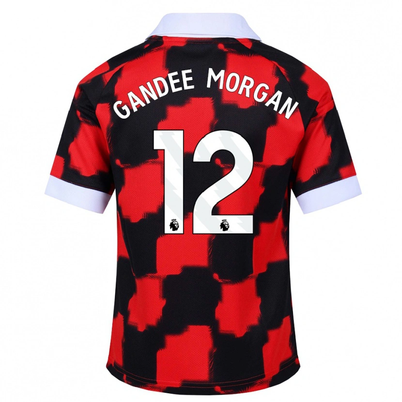 Danxen Hombre Camiseta Stella Gandee Morgan #12 Rojo Blanco Negro 2ª Equipación 2026/27 La Camisa