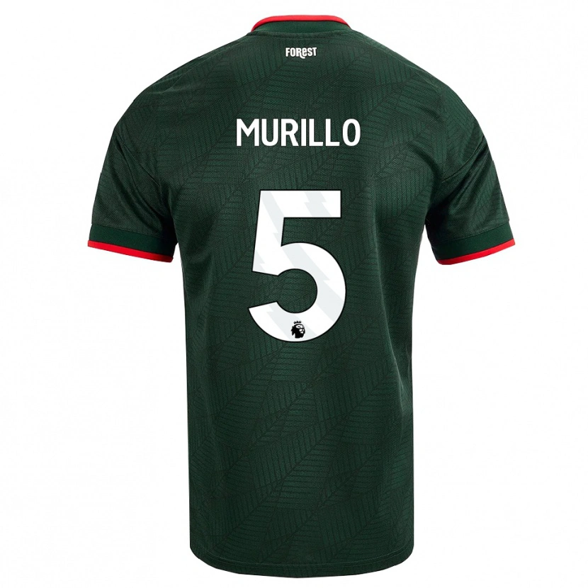 Danxen Hombre Camiseta Murillo Santiago Costa Dos Santos #5 Verdeoscuro Rojo 2ª Equipación 2026/27 La Camisa