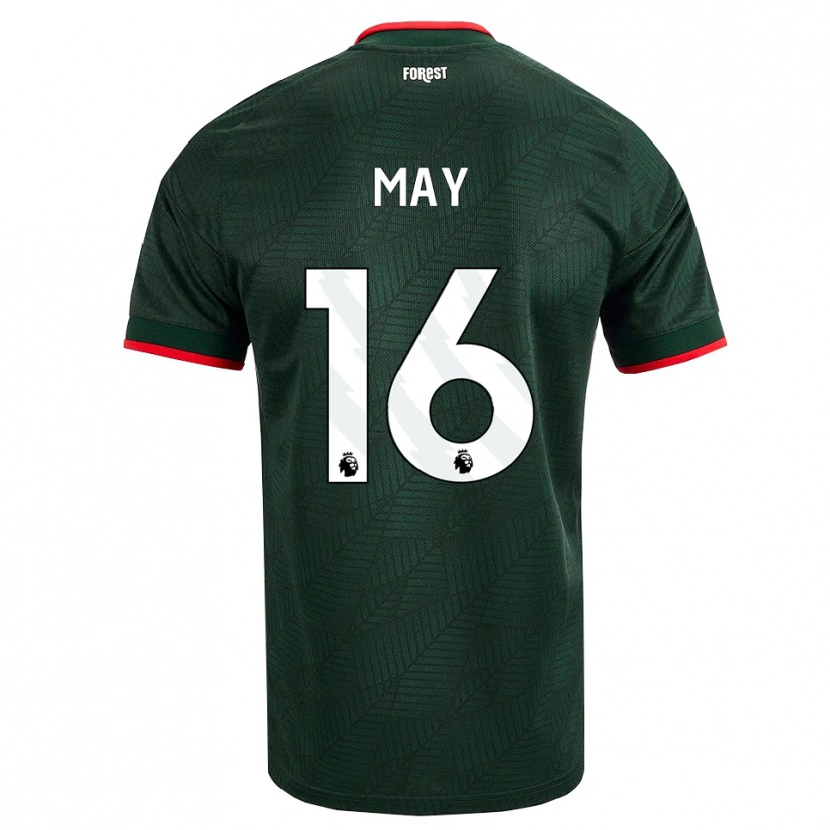 Danxen Hombre Camiseta Brandon May #16 Verdeoscuro Rojo 2ª Equipación 2026/27 La Camisa