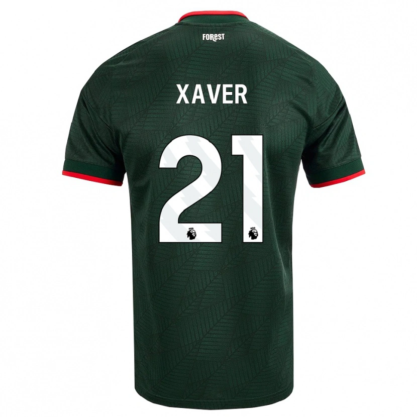 Danxen Hombre Camiseta Xaver Schlager #21 Verdeoscuro Rojo 2ª Equipación 2026/27 La Camisa