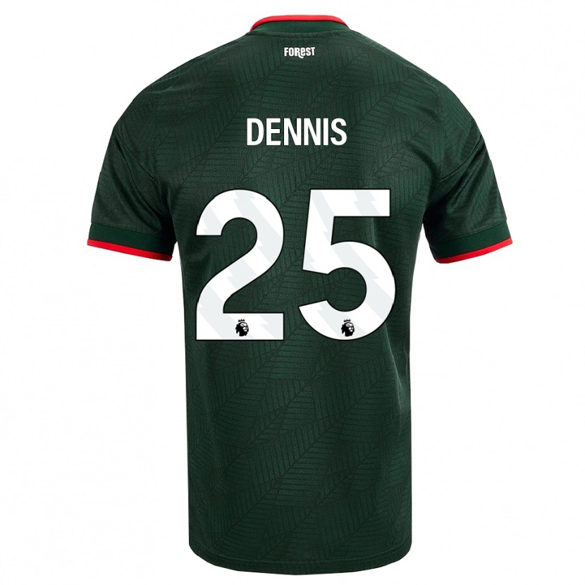 Danxen Hombre Camiseta Emmanuel Dennis #25 Verdeoscuro Rojo 2ª Equipación 2026/27 La Camisa