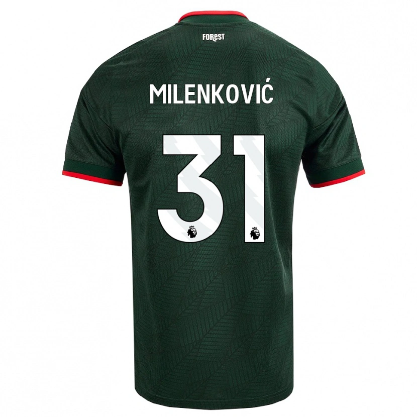 Danxen Hombre Camiseta Nikola Milenković #31 Verdeoscuro Rojo 2ª Equipación 2026/27 La Camisa