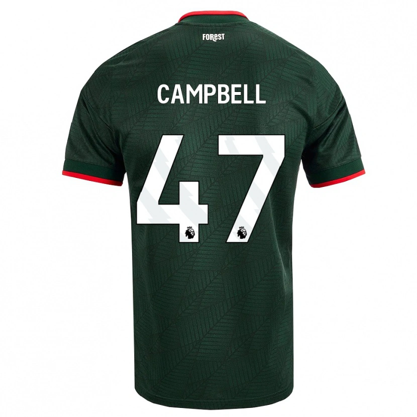 Danxen Hombre Camiseta Luke Campbell #47 Verdeoscuro Rojo 2ª Equipación 2026/27 La Camisa