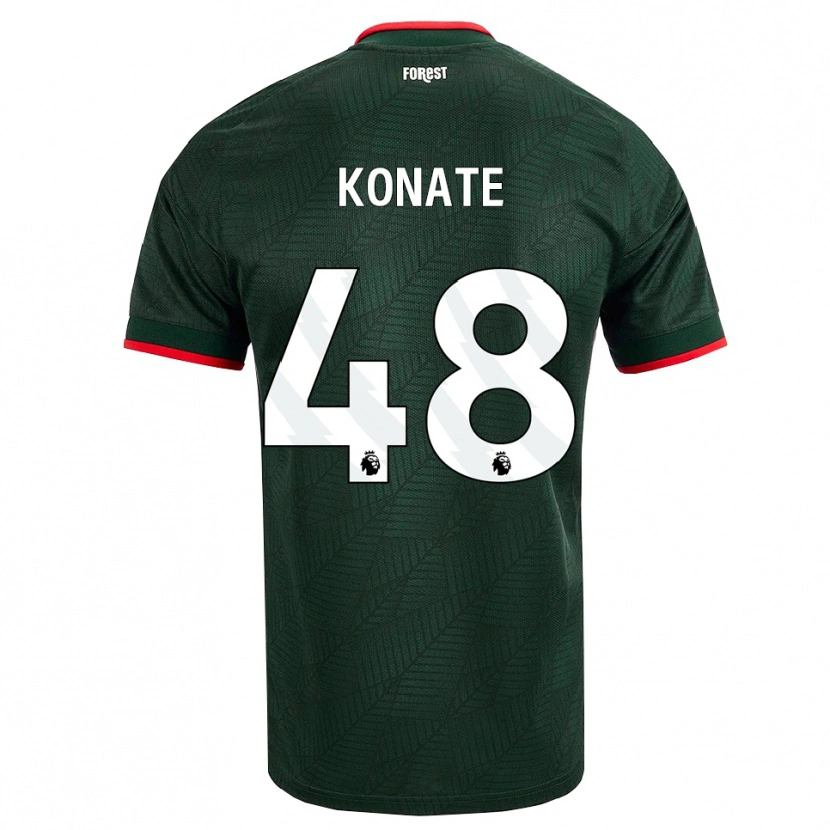 Danxen Hombre Camiseta Ateef Konaté #48 Verdeoscuro Rojo 2ª Equipación 2026/27 La Camisa