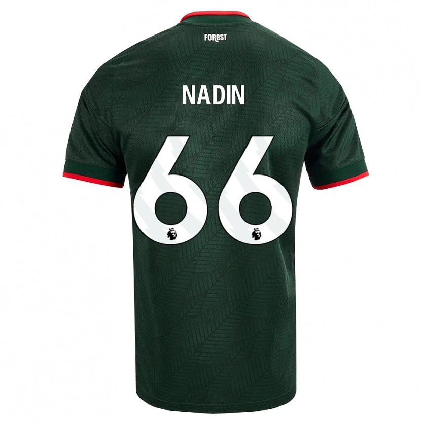 Danxen Hombre Camiseta Jack Nadin #66 Verdeoscuro Rojo 2ª Equipación 2026/27 La Camisa