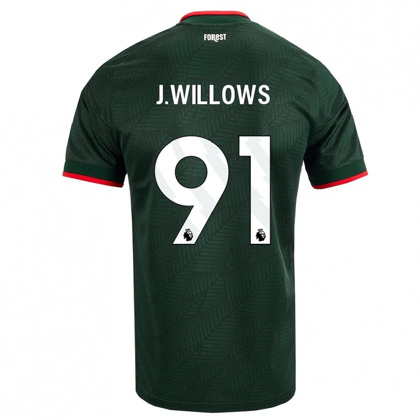 Danxen Hombre Camiseta Jordan Willows #91 Verdeoscuro Rojo 2ª Equipación 2026/27 La Camisa