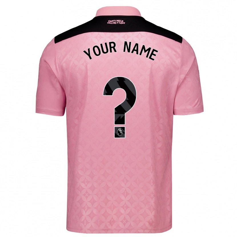 Danxen Hombre Camiseta Su Nombre #0 Rosaclaro Negro 2ª Equipación 2026/27 La Camisa