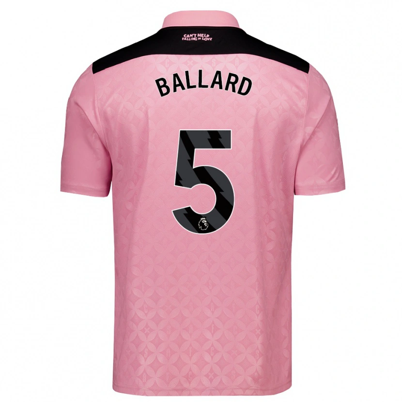 Danxen Hombre Camiseta Dan Ballard #5 Rosaclaro Negro 2ª Equipación 2026/27 La Camisa