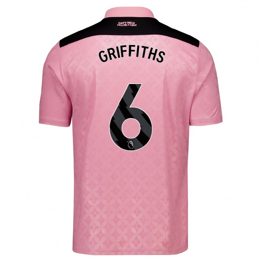 Danxen Hombre Camiseta Louise Griffiths #6 Rosaclaro Negro 2ª Equipación 2026/27 La Camisa
