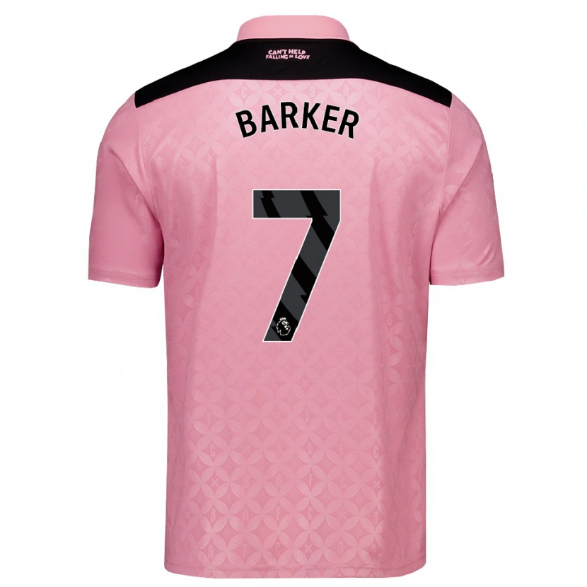 Danxen Hombre Camiseta James Barker #7 Rosaclaro Negro 2ª Equipación 2026/27 La Camisa