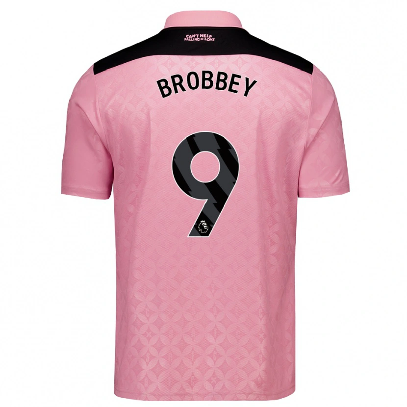 Danxen Hombre Camiseta Brian Brobbey #9 Rosaclaro Negro 2ª Equipación 2026/27 La Camisa