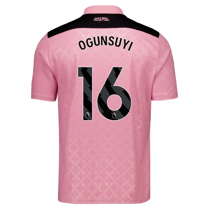 Danxen Hombre Camiseta Liam Ogunsuyi #16 Rosaclaro Negro 2ª Equipación 2026/27 La Camisa