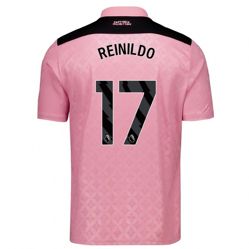 Danxen Hombre Camiseta Reinildo Mandava #17 Rosaclaro Negro 2ª Equipación 2026/27 La Camisa