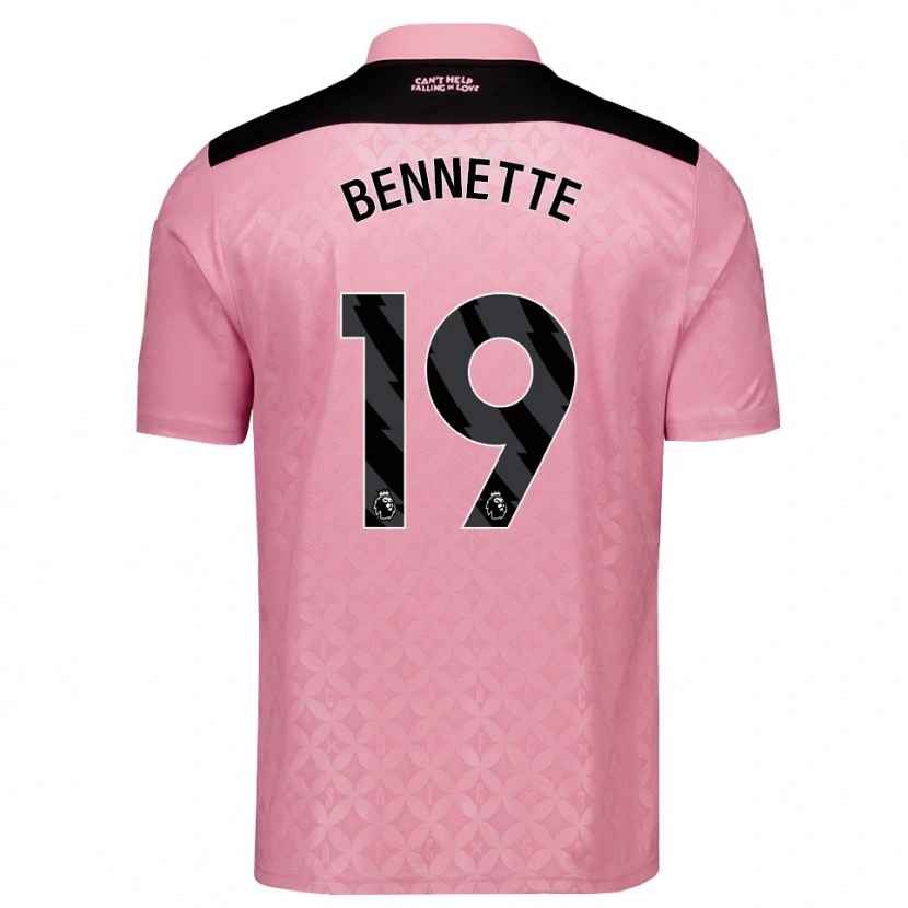 Danxen Hombre Camiseta Jewison Bennette #19 Rosaclaro Negro 2ª Equipación 2026/27 La Camisa