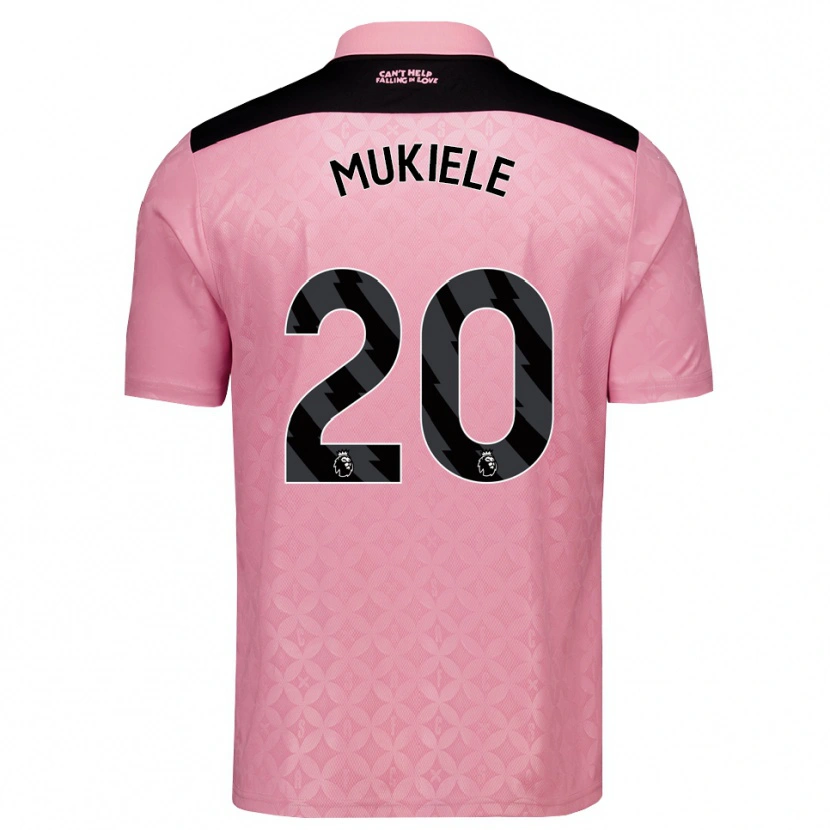 Danxen Hombre Camiseta Nordi Mukiele #20 Rosaclaro Negro 2ª Equipación 2026/27 La Camisa