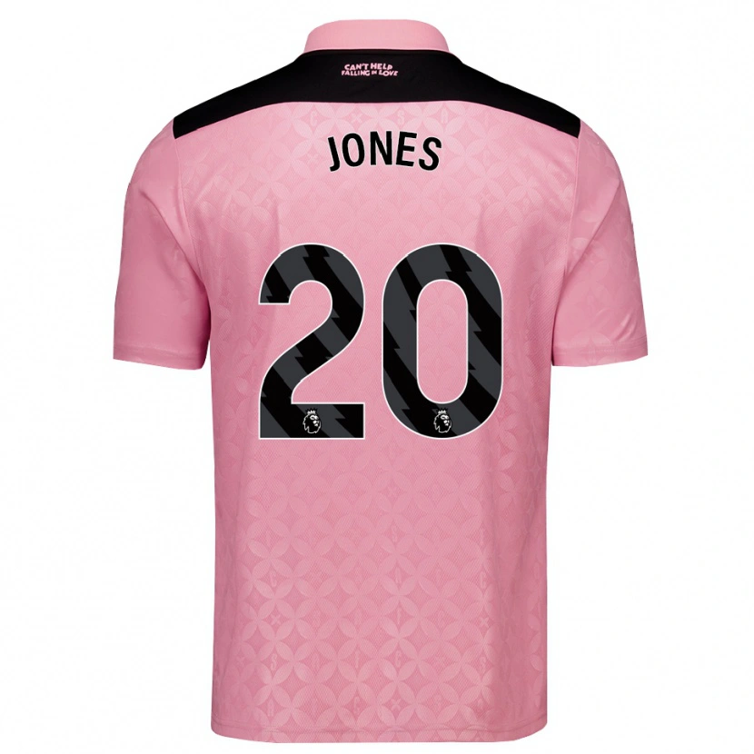 Danxen Hombre Camiseta Ellen Jones #20 Rosaclaro Negro 2ª Equipación 2026/27 La Camisa