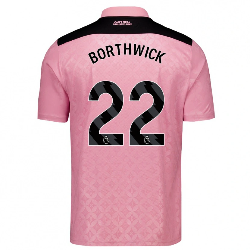 Danxen Hombre Camiseta Megan Borthwick #22 Rosaclaro Negro 2ª Equipación 2026/27 La Camisa
