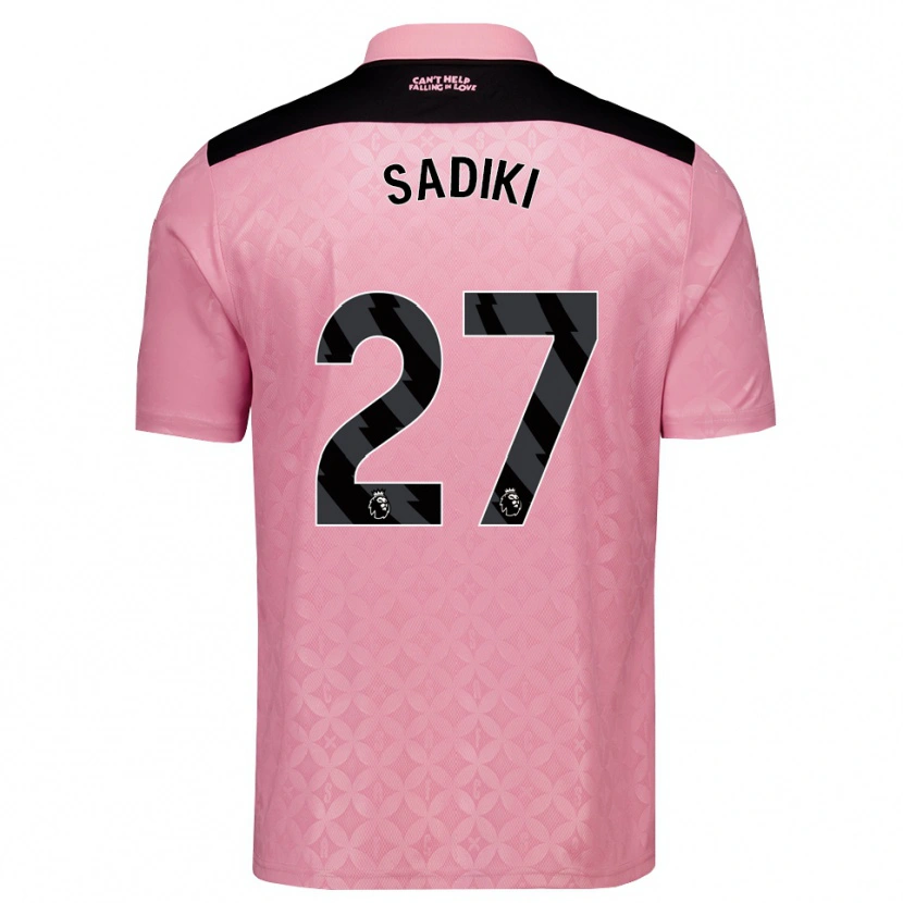 Danxen Hombre Camiseta Noah Sadiki #27 Rosaclaro Negro 2ª Equipación 2026/27 La Camisa