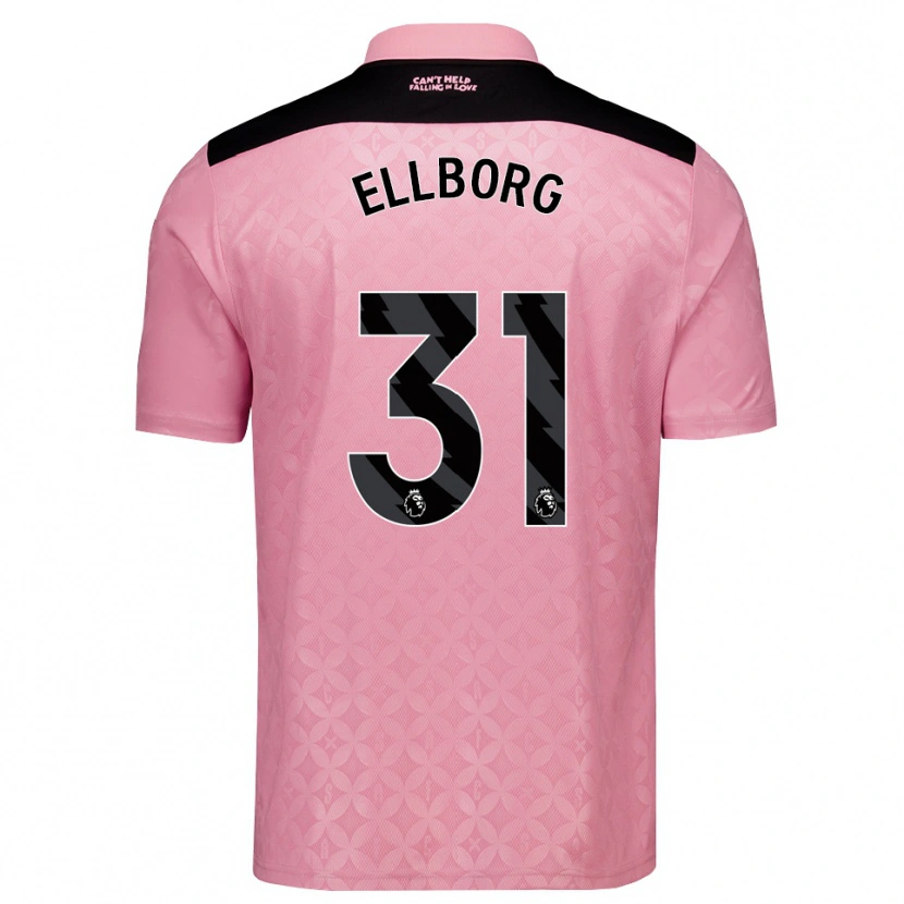 Danxen Hombre Camiseta Melker Ellborg #31 Rosaclaro Negro 2ª Equipación 2026/27 La Camisa