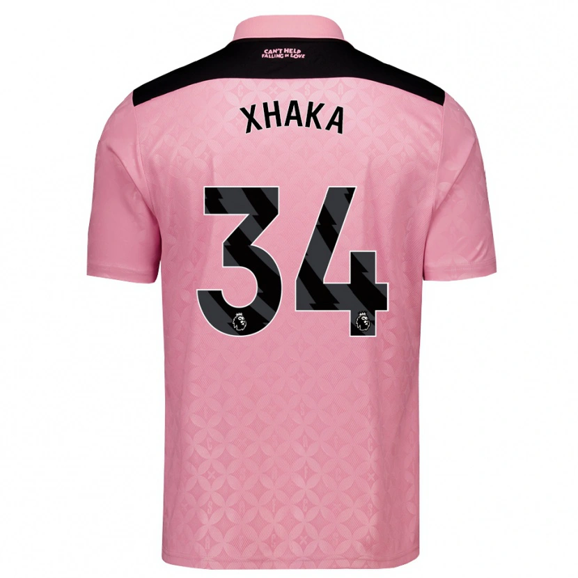 Danxen Hombre Camiseta Granit Xhaka #34 Rosaclaro Negro 2ª Equipación 2026/27 La Camisa