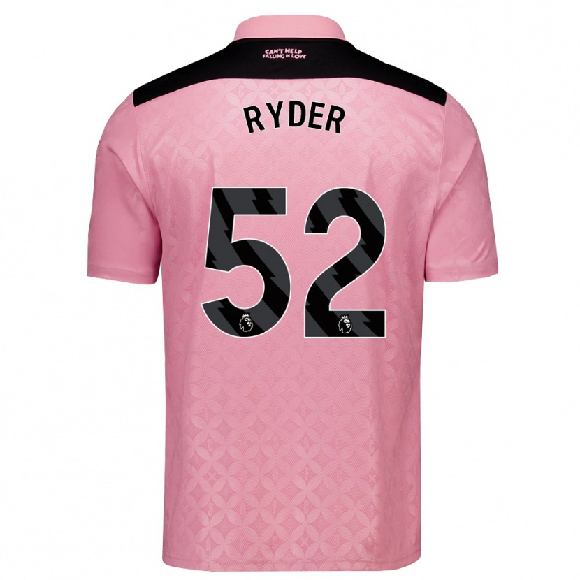 Danxen Hombre Camiseta Joe Ryder #52 Rosaclaro Negro 2ª Equipación 2026/27 La Camisa