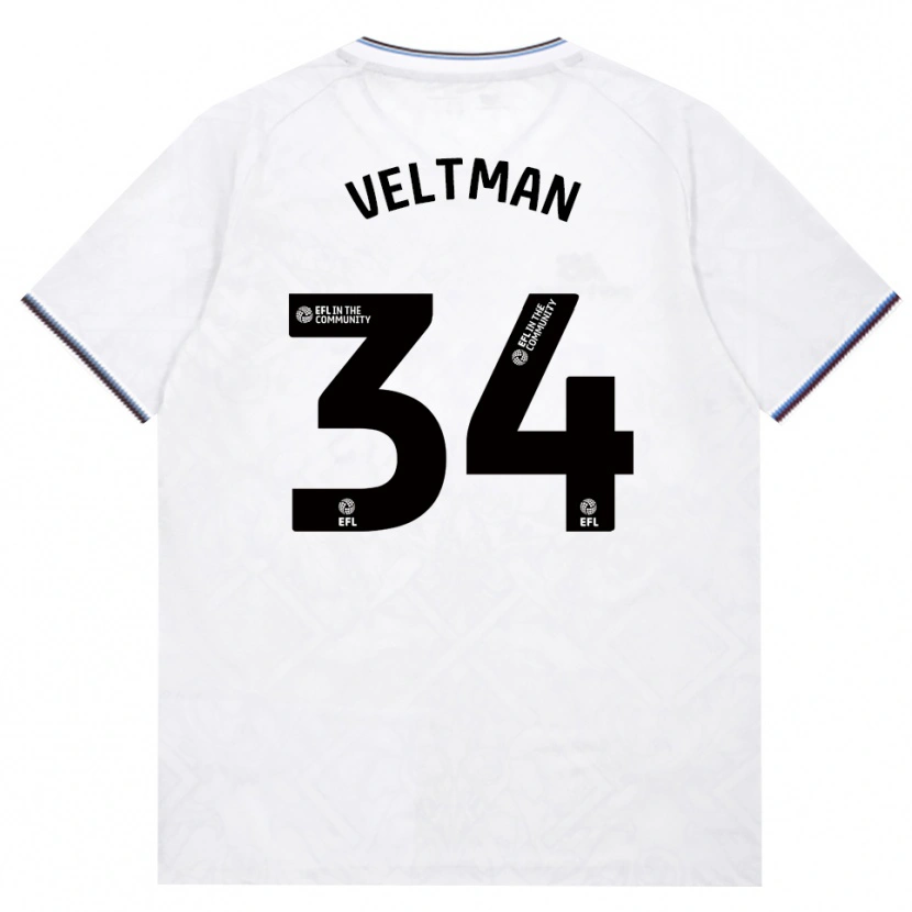 Danxen Hombre Camiseta Joël Veltman #34 Borgoña Blanco 2ª Equipación 2026/27 La Camisa