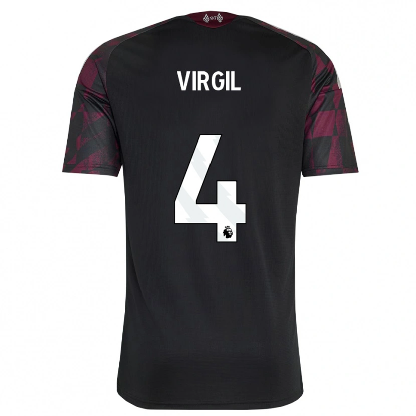 Danxen Hombre Camiseta Virgil Van Dijk #4 Negro Blanco Púrpura Equipación Tercera 2026/27 La Camisa