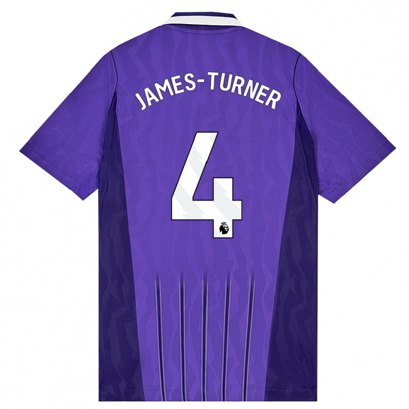 Danxen Hombre Camiseta Amy James-Turner #4 Púrpura Blanco Equipación Tercera 2026/27 La Camisa