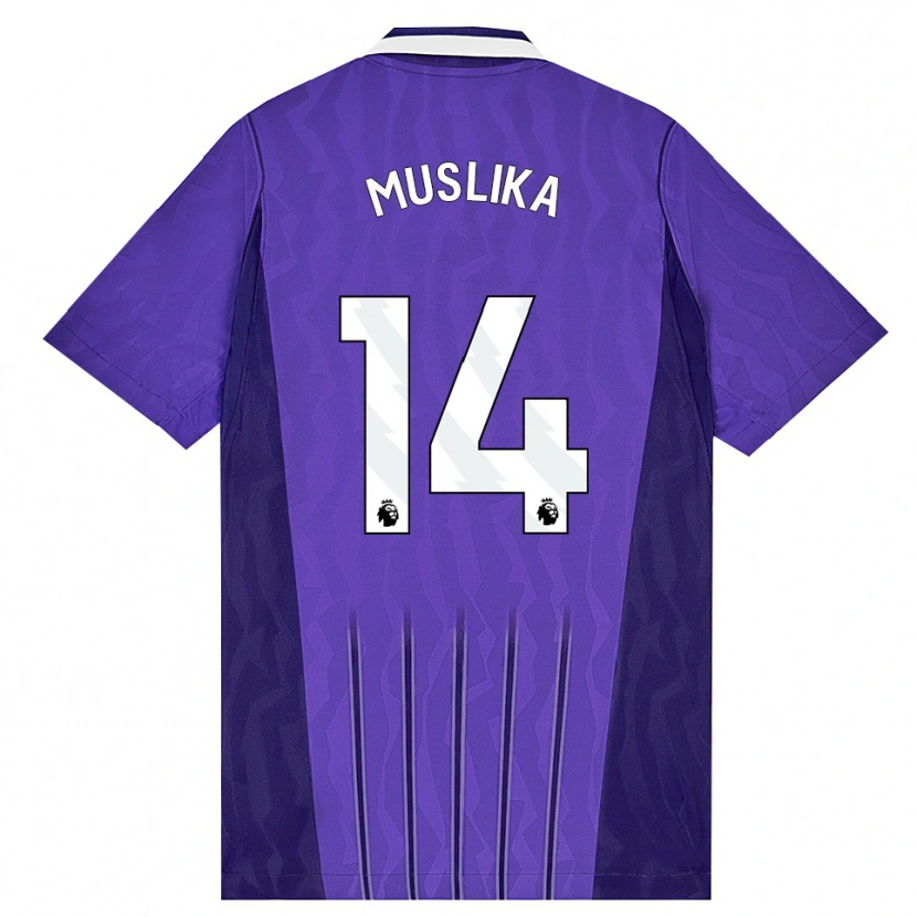 Danxen Hombre Camiseta Armend Muslika #14 Púrpura Blanco Equipación Tercera 2026/27 La Camisa