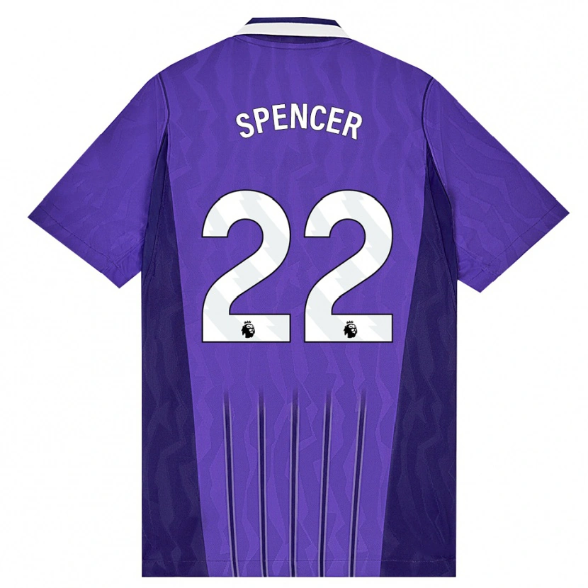 Danxen Hombre Camiseta Rebecca Spencer #22 Púrpura Blanco Equipación Tercera 2026/27 La Camisa
