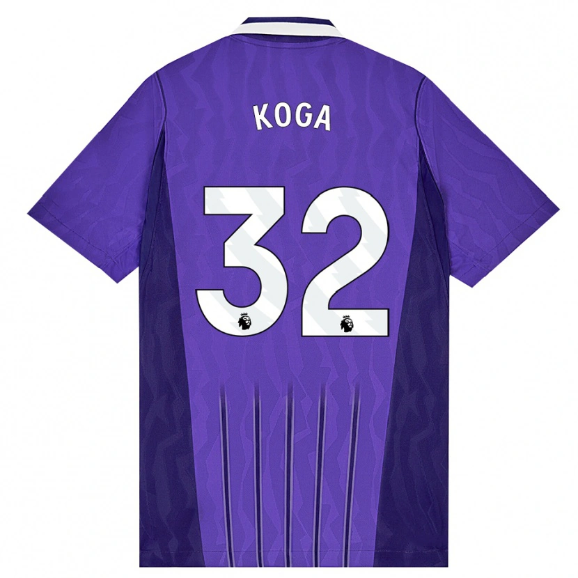 Danxen Hombre Camiseta Tōko Koga #32 Púrpura Blanco Equipación Tercera 2026/27 La Camisa
