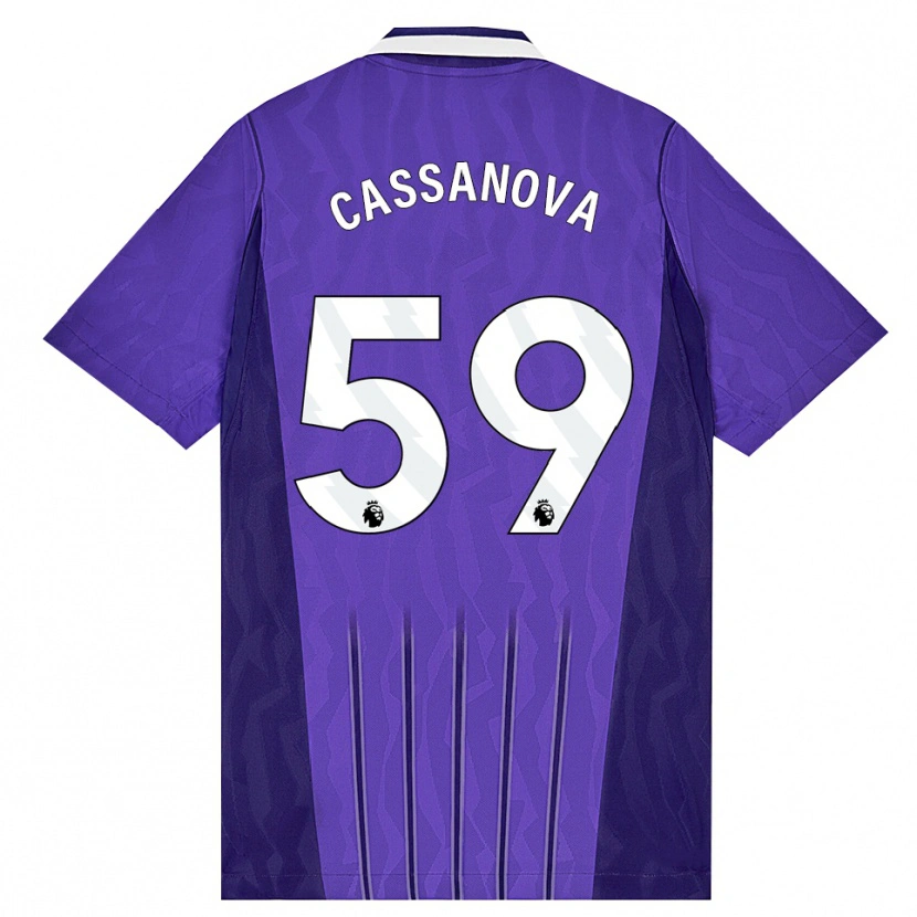 Danxen Hombre Camiseta Dante Cassanova #59 Púrpura Blanco Equipación Tercera 2026/27 La Camisa