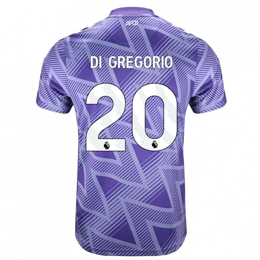 Danxen Hombre Camiseta Michele Di Gregorio #20 Rojovioletapálido Blanco 2ª Equipación 2026/27 La Camisa