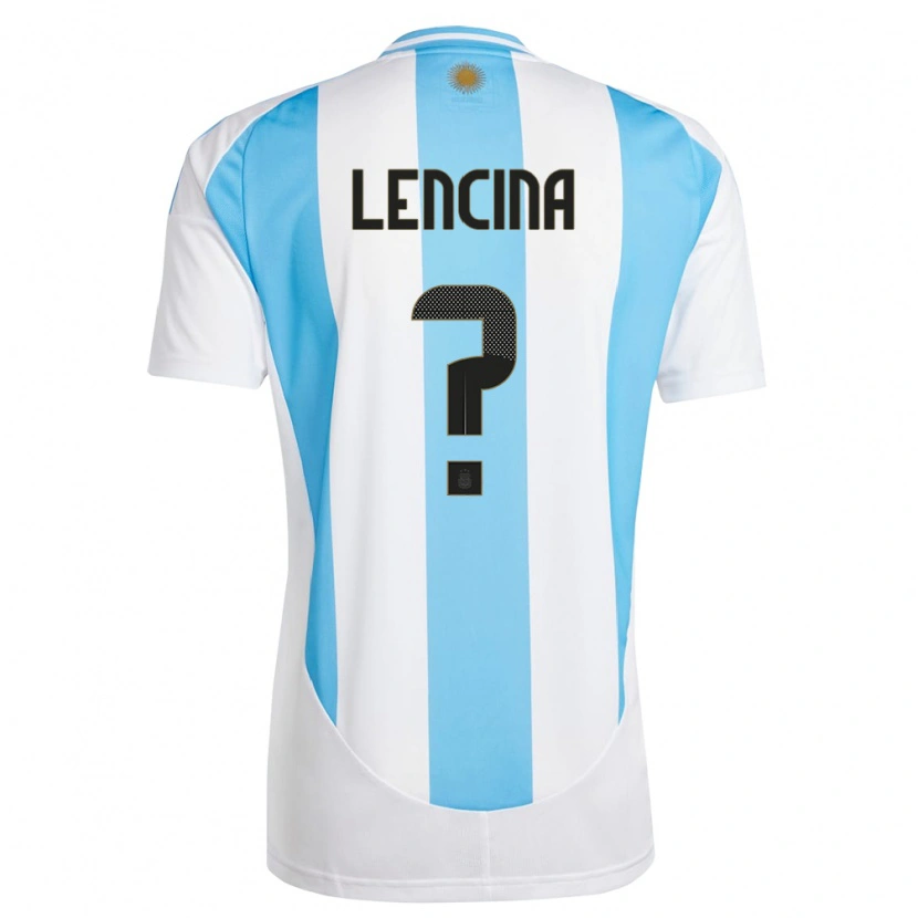 Danxen Niño Camiseta Argentina Santiago Lencina #0 Blanco Azul 1ª Equipación 24-26 La Camisa