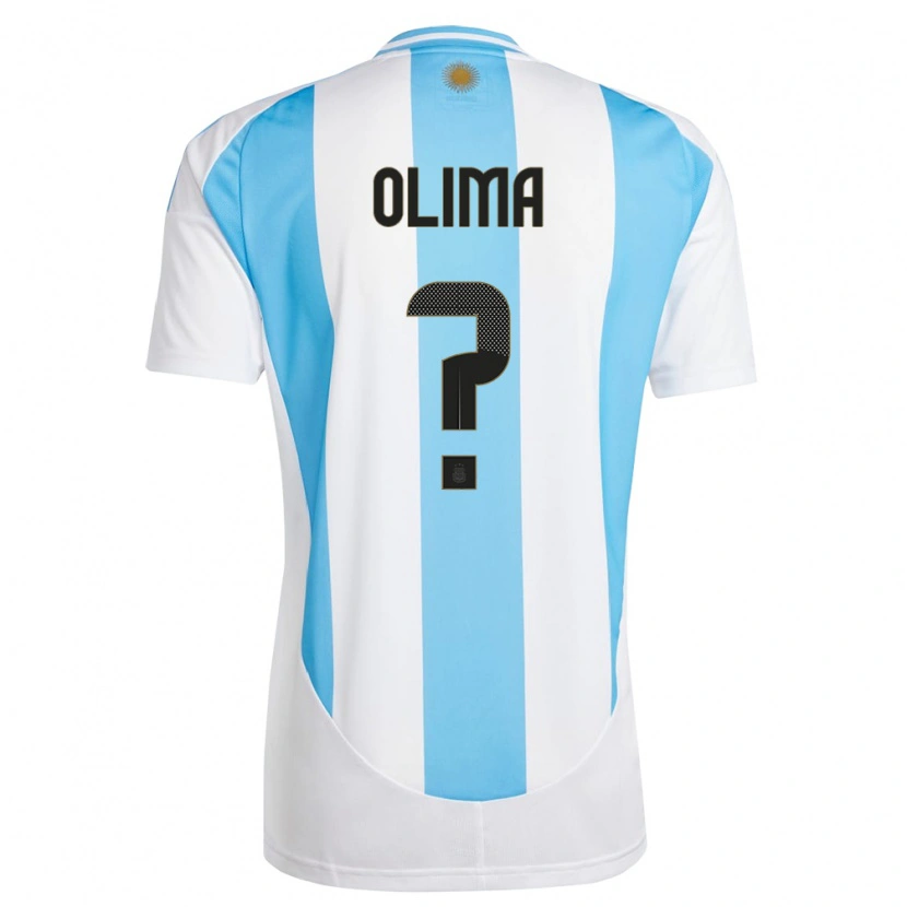 Danxen Niño Camiseta Argentina Leandro Olima #0 Blanco Azul 1ª Equipación 24-26 La Camisa