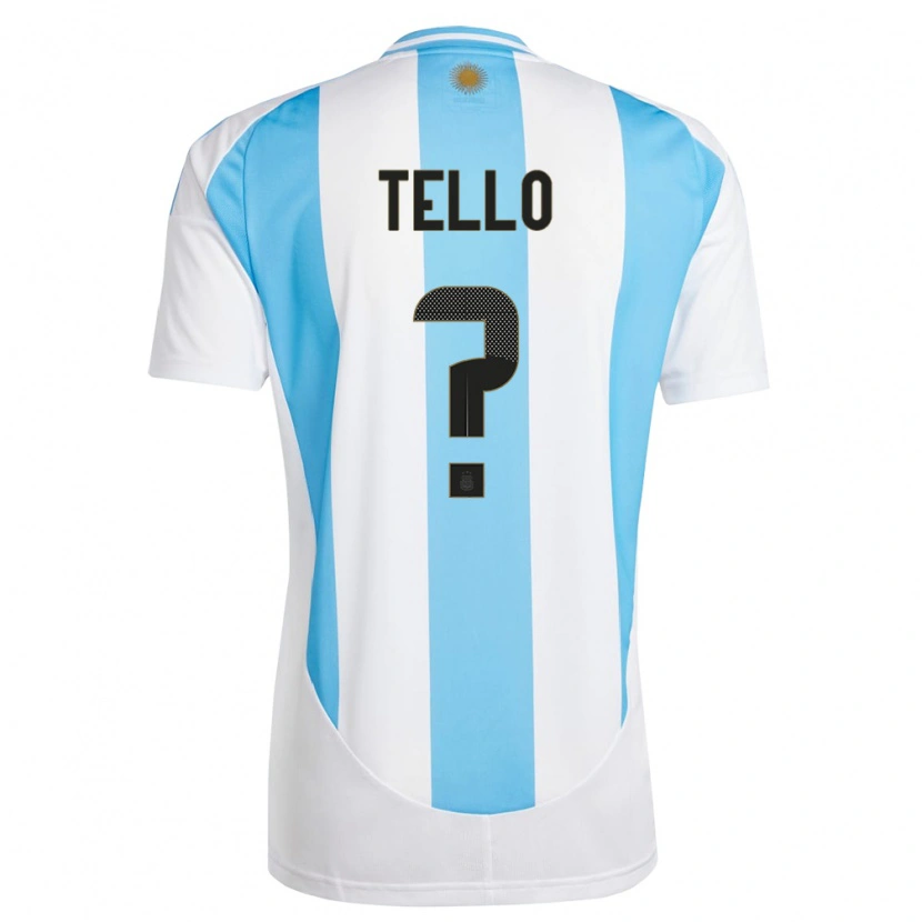 Danxen Niño Camiseta Argentina Alejandro Tello #0 Blanco Azul 1ª Equipación 24-26 La Camisa