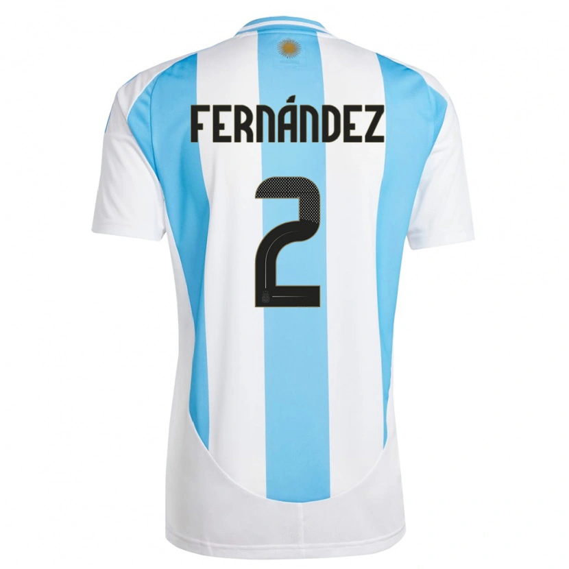 Danxen Niño Camiseta Argentina Damián Fernández #2 Blanco Azul 1ª Equipación 24-26 La Camisa